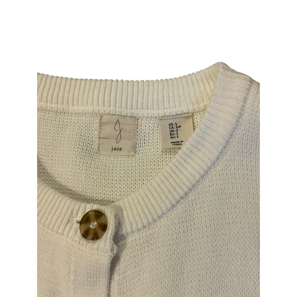 *SOLD* Joie White 100% Cotton Button Front Cardigan – Size S ParisianChic - Picture 3 of 7